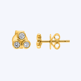 14K Yellow Gold .50ctw Diamond Cluster Studs - 47mm (R+J)