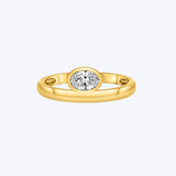 14K Yellow Gold 0.40ctw Oval Diamond Ring  - Sz 6 (R+J)