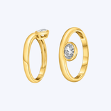 14K Yellow Gold 0.40ctw Oval Diamond Ring  - Sz 6 (R+J)