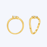 14K Yellow Gold 0.53ctw Moi Et Toi Diamond Ring  - Sz 6.5 (R+J)