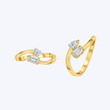 14K Yellow Gold 0.53ctw Moi Et Toi Diamond Ring  - Sz 6.5 (R+J)