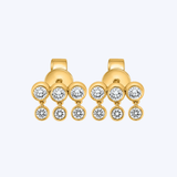 14K Yellow Gold .45ctw Diamond Dangle Studs - (R+J)