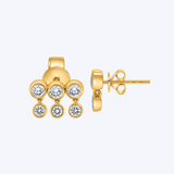 14K Yellow Gold .45ctw Diamond Dangle Studs - (R+J)