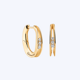 Cammilli 18K Orange Apricot Gold "Dune" .18ctw Diamond Earrings