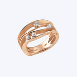 Cammilli 18K Orange Apricot "Dune" .27ctw 4-Diamond Ring - Sz 7