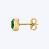 14K Yellow Gold 0.61ctw Emerald Bezel Hexagon Stud Earrings