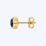 14K Yellow Gold 0.64ctw Sapphire Bezel Hexagon Stud Earrings