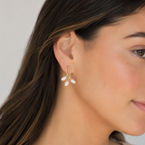 14K Yellow Gold Freshwater Baroque Pearl Vine Earrings (EST)
