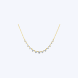 14k Yellow Gold Graduated 1.11ctw Round Brilliant Diamond Station Necklace - 16-18" (HM)