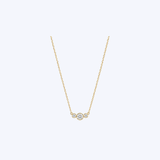 14K Yellow Gold 3-Stone 0.25ctw Diamond Pendant Necklace (HM) - 18"