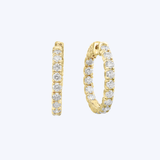 14K Yellow Gold Inside/Outside 2.01ctw Diamond Hoop Earrings - 22.5mm (JBJ)