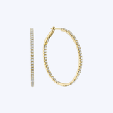 14k Yellow Gold 2.30ctw Diamond Hoop Earrings - (DSL)