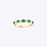 14K Yellow Gold Emerald and Diamond Alternating Band - EM0.53/DIA0.37/6.5 (JBJ)