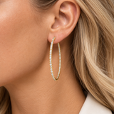 14k Yellow Gold 2.30ctw Diamond Hoop Earrings - (DSL)