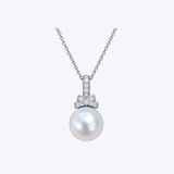 Mastoloni 18K White Gold 10-10.5mm Freshwater Pearl and .17ctw Diamond Necklace