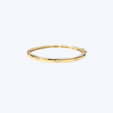 14K Yellow Gold 0.20ctw Diamond Accented Bangle - 6.5" (HM)