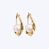 Mastoloni 14K Yellow Gold Link 8.5-9mm Freshwater Pearl Studs