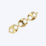 18K Yellow Gold Vintage Italian Bold High-Polish Oval Link Bracelet - 72gr/6" (EST)