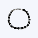 Simon G. 14K White and Sterling Silver 27.24ctw Black Onyx Men's Bracelet - 8"