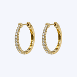 14K Yellow Gold 0.63ctw Diamond 20mm Hoops (HM)