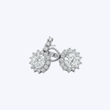 Platinum 1.85ctw Round Diamond Halo Earrings - 20x12mm (EST)