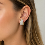 18K Yellow and White Gold 5.30ctw Diamond Clip-On Hoop Earrings - 22mm (EST)