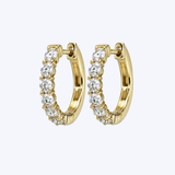 14K Yellow Gold 1.05ctw Diamond 16mm Hoops (HM)