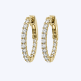 14K Yellow Gold 0.53ctw Diamond 17.5mm Inside/Out Hoops (HM)
