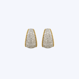 18K Yellow and White Gold 5.30ctw Diamond Clip-On Hoop Earrings - 22mm (EST)