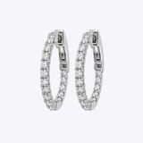 14K White Gold 0.53ctw Diamond 17mm Inside/Outside Hoops (HM)