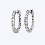 14K White Gold 1.37ctw Diamond 19mm Hoops (HM)
