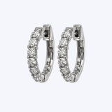 14K White Gold 01.47ctw Diamond 19.5mm Hoops (HM)