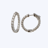 14K White Gold 1.42ctw Diamond 20mm Inside/Out Hoops (HM)
