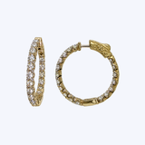 14K Yellow Gold 3.03ctw Diamond 27mm Inside/Out Hoops (HM)