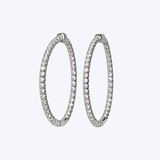 14K White Gold 1.83ctw Diamond 36mm Inside/Out Hoops (HM)