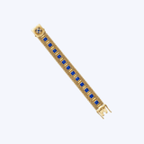 14k Yellow Gold .08ctw Diamond and 13ctw Sapphire Vintage Bracelet - 6.5" (EST)