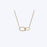 14K Yellow Gold Oval Design 0.06ctw Diamond Pendant Necklace - 16-18"/1.89gr (EST)