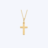 14K Yellow Gold Cross Pendant Necklace - 13.5"/0.58gr (EST)