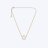 14K Yellow Gold 0.21ctw Diamond Star Necklace - 16.5"/.99mm (R+J)