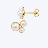 Mastoloni 14K Yellow Gold Link 4.5mm Freshwater Pearl Cluster Studs