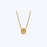 Ruchi 18K Yellow Gold Sun Classic 1.13ctw Oval Halo Diamond Necklace - 16-18"