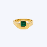 Ruchi 18K Yellow Gold Jardin .80ctw Emerald Bezel Ring - 6.5