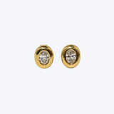 Ruchi Scintilate .73ctw Oval Diamond Bezel Stud Earrings