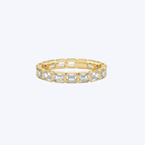 18K Yellow Gold 1ctw Bezel Diamond Emerald Cut Eternity Band - 6.5/2.80g (HD)