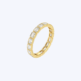 18K Yellow Gold 1ctw Bezel Diamond Emerald Cut Eternity Band - 6.5/2.80g (HD)