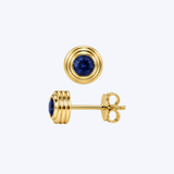 14K Yellow Gold 0.66ctw Sapphire Bezel Stud Earrings - (GEMMA)