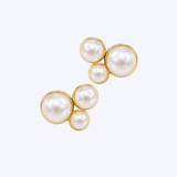 Mastoloni 14K Yellow Gold Link 4.5mm Freshwater Pearl Cluster Studs
