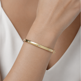 14K Yellow Gold 0.20ctw Diamond Accented Bangle - 6.5" (HM)
