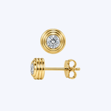 14K Yellow Gold 0.47ctw Diamond Bezel Stud Earrings - (GEMMA)