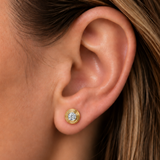 14K Yellow Gold 0.47ctw Diamond Bezel Stud Earrings - (GEMMA)